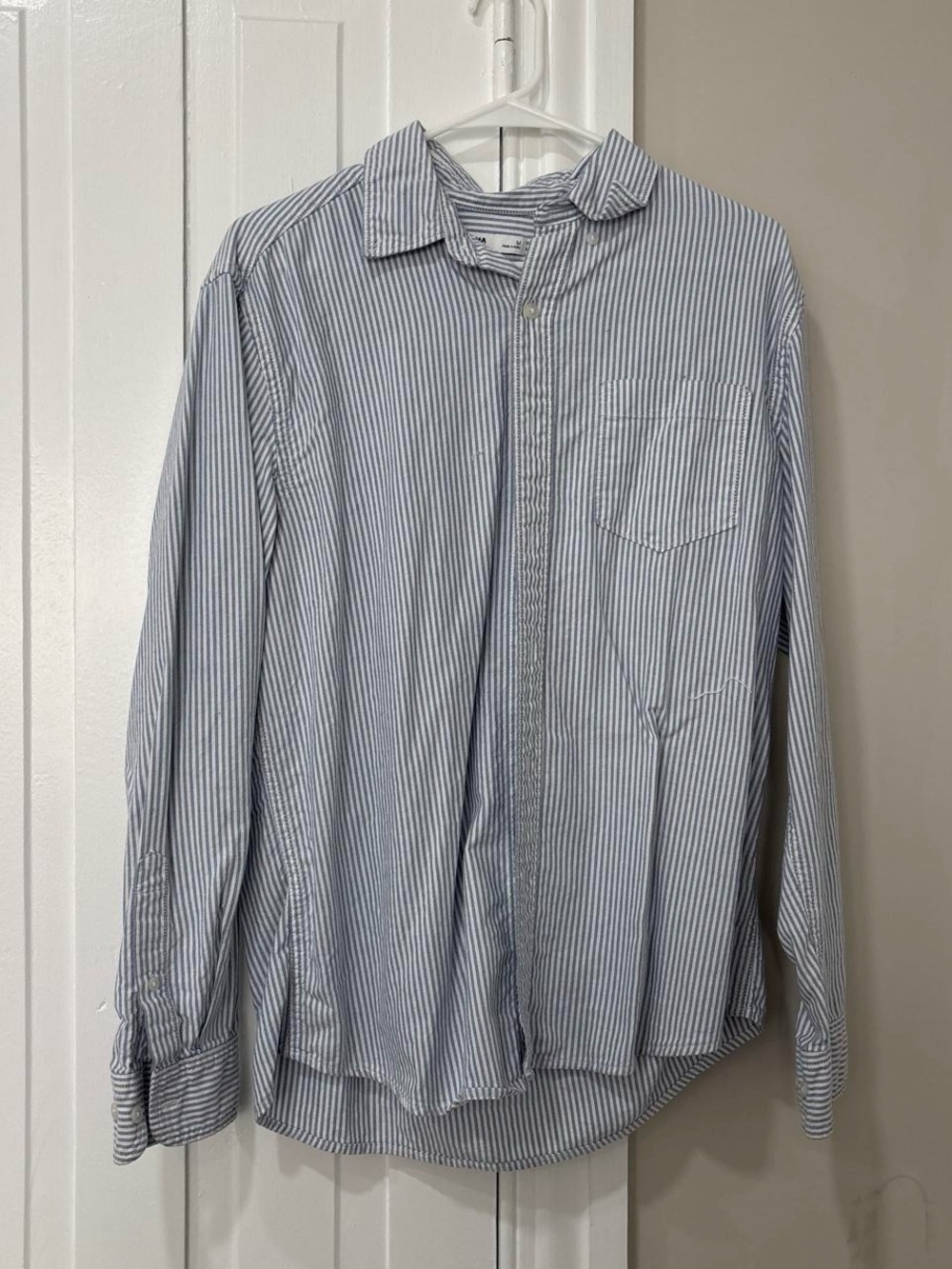 Sonoma Light Blue and White Striped Button-Down Shirt